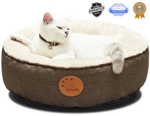 HACHIKITTY Washable Cat Bed Removable Cover, Cat Beds Indoor Cats Medium