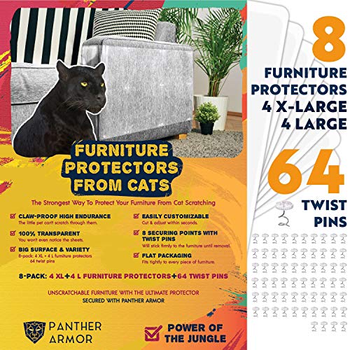 Panther Armor Furniture Protectors from Cat Scratch - 8(Eight)-Pack