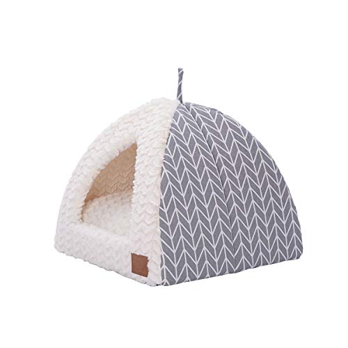 Miss Meow Cat Dog Tent Triangle Pet Bed Self Warming Removable