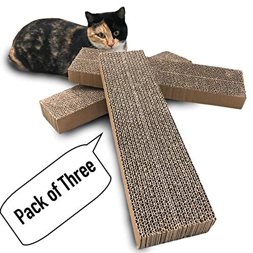 Catry Pack of 3, Cat Scratcher, Replacement Cardboard, Cat Scratching Pad