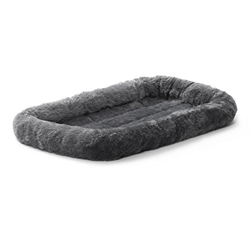 22L-Inch Gray Dog Bed or Cat Bed w/ Comfortable Bolster