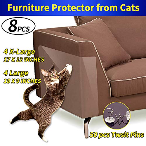 COOYOO Furniture Protectors from Cats,8 Pack Clear Cat Scratching