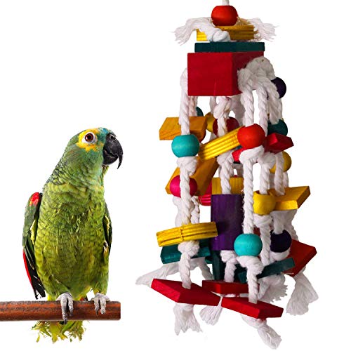 RYPET Bird Chewing Toy - Parrot Cage Bite Toys Wooden Block Bird Parrot Toys
