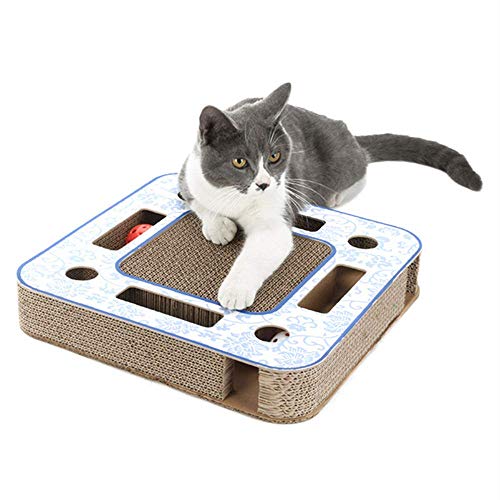 OBOR Cat Scratcher Cardboard with Balls Deluxe Kitty Scratching Pad