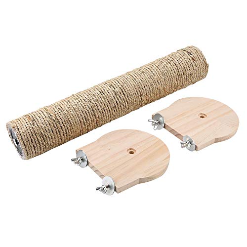 Sheens Cat Scratching Post, Cat Cage Scratcher Post Funny Toy Natural Wood