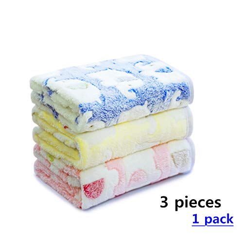 Yizhi Miaow 1 Pack 3 Colors 23" x 15.5" Small Blanket Soft Warm Fleece