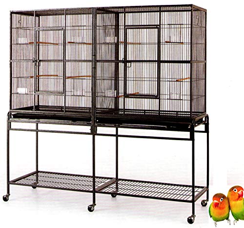 Mcage Large Double Flight Bird Wrought Iron Double Cage