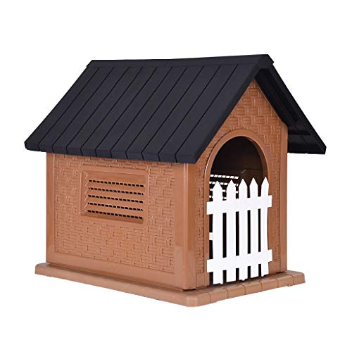 Pet Plastic Dog Kennel,Outdoor Dog House with Door