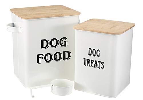 Dog Food and Treats Containers Set with Scoop for Cats or Dogs