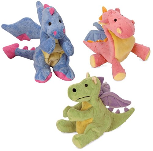 GoDog Dragons with Chew Guard Technology Plush Squeaker Dog Toys