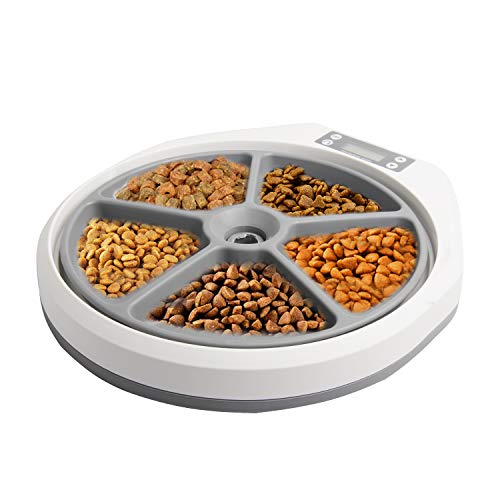 PAWISE 5-Meal Automatic Pet Feeder for Dogs and Cats