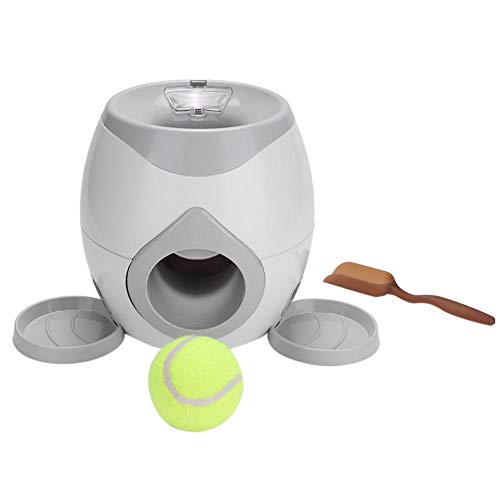 Hffheer Pet Dog Tennis Launcher Food Reward Toy Interactive Throwing Ball Machine Automatic Dog Ball Thrower Dog Toy Tennis Balls for Dog Indoor Outdoor Playing