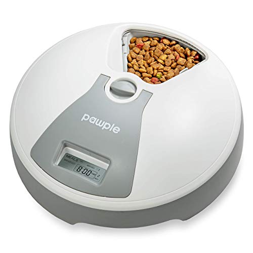Pawple Automatic Pet Feeder, 6 Meal Food Dispenser for Dogs, Cats