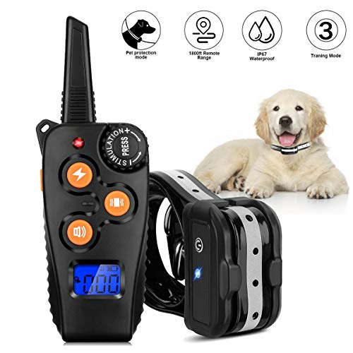Azelf Dog Training Collar with 1800ft Remote, Waterproof Rechargeable