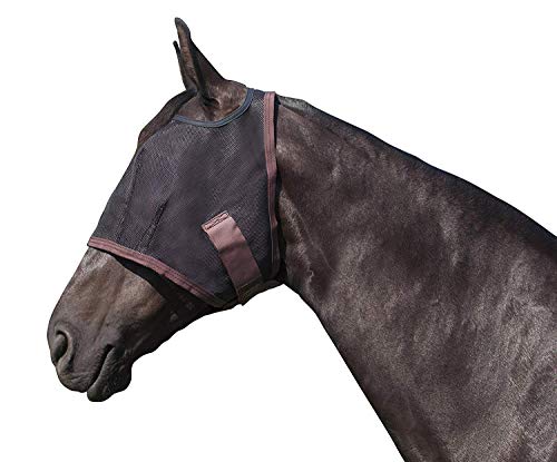 Kensington Natural Fly Mask with Web Trim - Protects Horses Face Eyes