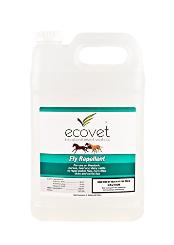 ECOVET Horse Fly Spray Repellent/Insecticide (Made with Food Grade Fatty acids), 1 Gallon