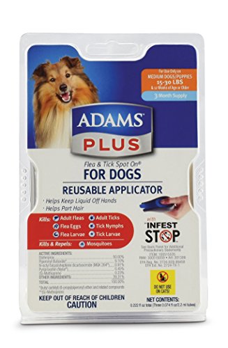 Adams Plus Flea and Tick Spot On for Dogs, Medium Dogs 15-30 Pounds