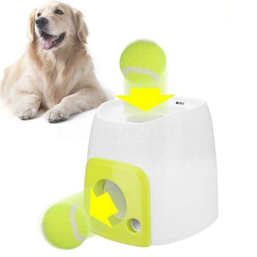 DGXIAKE Pet Dog Interactive Tennis Ball Toy Fetch Thrower, Throw Up Hyper Game Training, Automatic Ball Launcher and Tennis Ball for Dogs