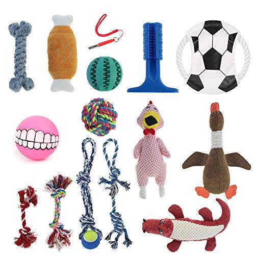 Mosodo Dog Toys 15 Pieces Value Pack │ Including Squeaky Toys