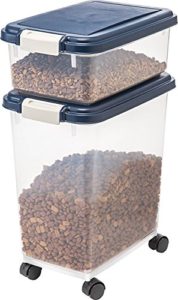Clinsam 3-Pieces Airtight Pet Food Storage Container Rolling Treat