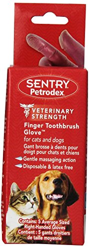 Petrodex Sentry Count Finger Brush Gloves for Dogs and Cats