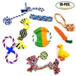 Legendog Dog Rope Set, 10PCS Outdoor Dog Toy Cotton Chew Toy Dog Flying Disc Pet Toy Set for Training