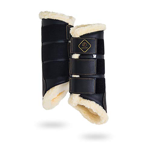 Kavallerie Dressage Horses Boots: Fleece-Lined Faux Leather Woof Brushing Boots