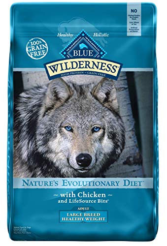 Blue Buffalo Wilderness High Protein Grain Free, Natural Adult Large Breed Healthy Weight Dry Dog Food, Chicken 24-lb