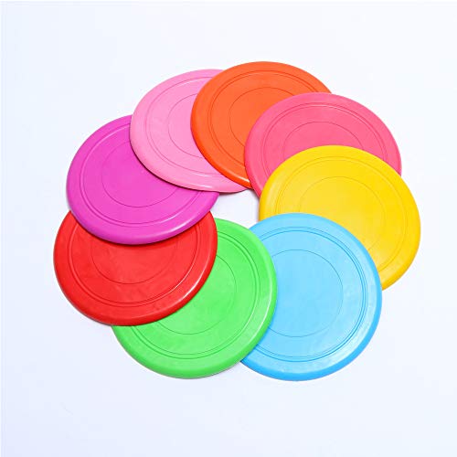 8Pcs Dog Frisbee Flying Disc Training Toys Soft Natural Rubber Disk