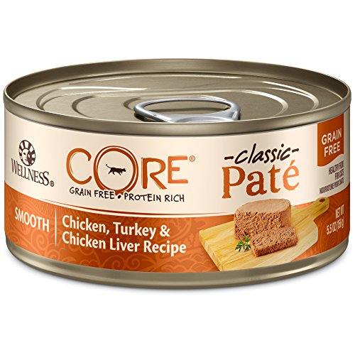 Wellness Core Natural Grain Free Wet Canned Cat Food, Chicken & Turkey, 5.5-Ounce Can (Pack Of 24)