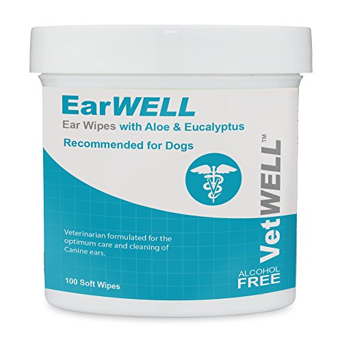 VetWELL Dog Ear Wipes - Otic Cleaning Wipes for Infections and Controlling Yeast
