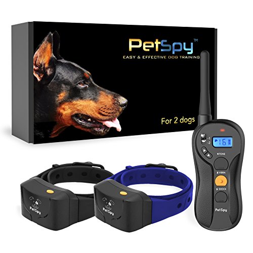 PetSpy Dog Training Shock Collar for 2 Dogs