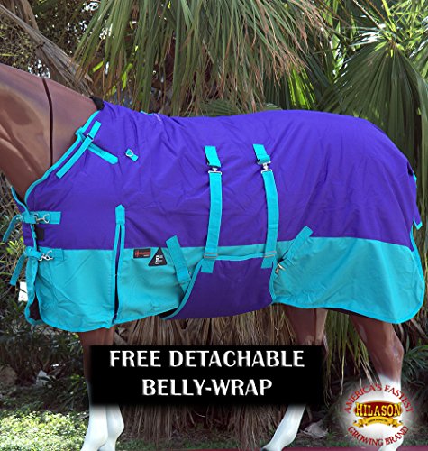 HILASON Winter Waterproof Horse Blanket Belly Wrap Purple