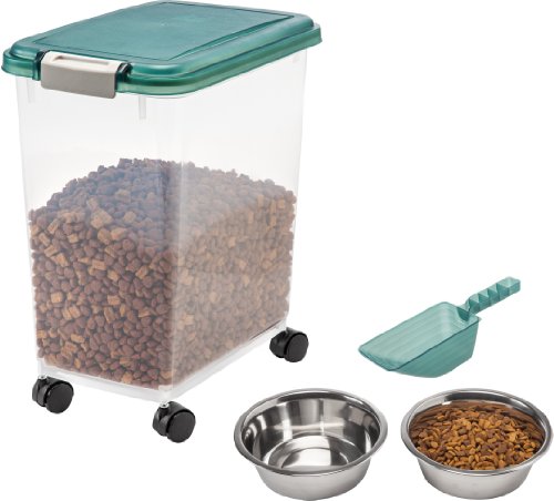 IRIS Airtight Pet Food Storage Starter Kit, Green