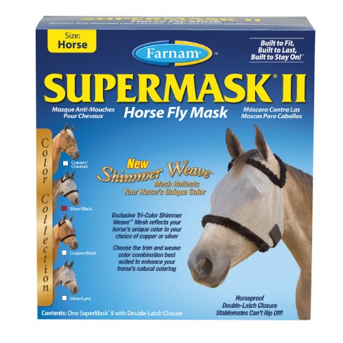 Farnam Supermask II Shimmer Weave Horse Fly Mask, Horse size