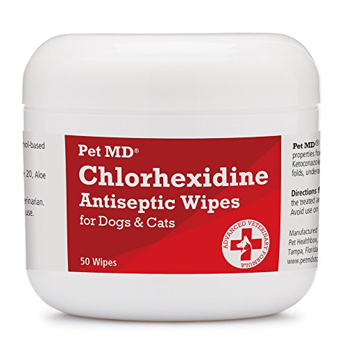 Pet MD Chlorhexidine Wipes with Ketoconazole and Aloe for Cats and Dogs
