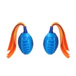 XIHONGSHIR Dog Ball Chew Toys, Rugby, Catch and Fetch Pet Toy, Dog Toys Balls Tough, Nontoxic Bite Resistant, Dog Tooth Cleaning Toy Ball, 2Pcs (Blue),Blue