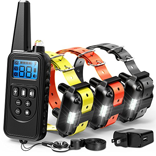 F-color Dog Training Collar, Range 2600ft Dog Shock Collar