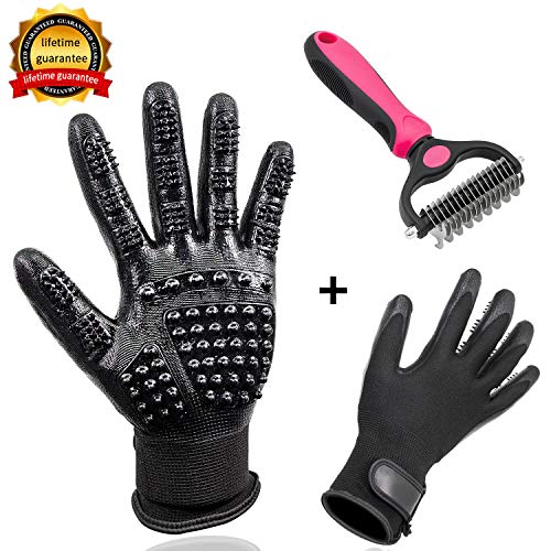 ldcx Massage Gloves Pet Grooming Tool Dematting Comb/Grooming Glove Set