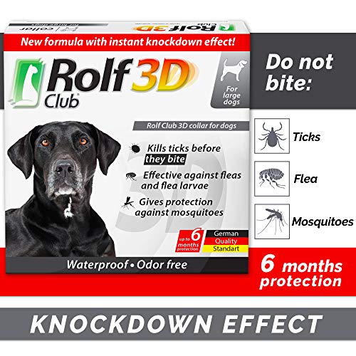 Rolf Club 3D FLEA Collar for Dogs - Flea and Tick Prevention for Dogs - Dog Flea and Tick Control for 6 Months - Safe Tick Repellent - Waterproof Tick Treatment (for All Dogs)
