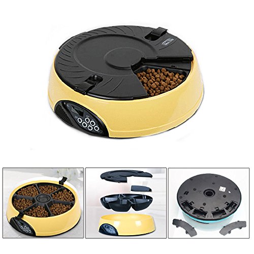 6 Meal Automatic Pet Feeder Auto Dog Cat Food Bowl