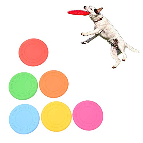 KIPB 12pcs Soft Silicone Flying Discs Toy for Dog Cat Pet