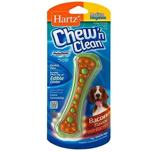 Hartz Chew N' Clean Dental Duo Dog Chew Toy Bacon Flavor