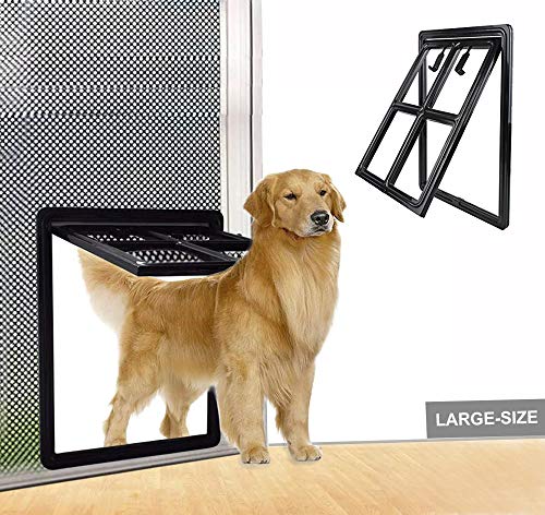 SUCCESS Dog Door for Sliding Screen Door, Magnetic Automatic Lock