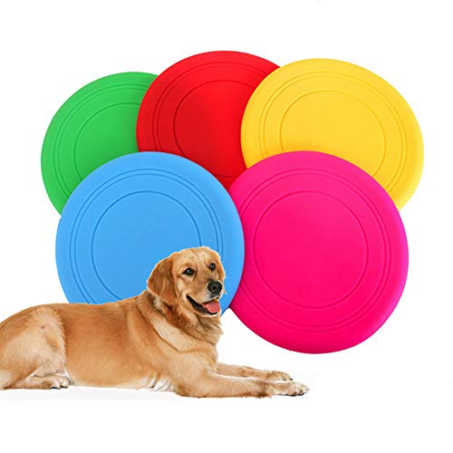 JFS Dog Frisbee Indestructible,Dog and pet Training Toys Rubber Flying Saucer