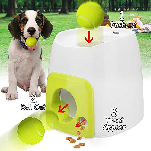 interactive tennis ball launcher and treat