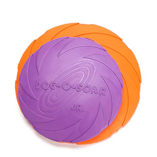 GYJ Flyer Dog Toy Flying Disc Toy for Small and Medium Dogs Soft Natural Rubber for Safety Best Color for Pets to See Interactive Fetch Play Toy Outdoor for Chew Safety