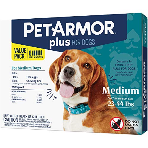 PETARMOR Plus for Dogs Flea and Tick Prevention for Medium Dogs