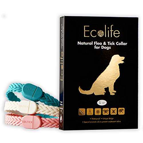 Ecolife All Natural Flea and Tick Collars with Braided Design for Dogs
