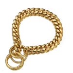 Aiyidi Polished 18K Gold Plated Dog Collar Stainless Steel